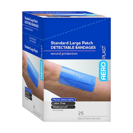 Aero Healthcare Aeroplast Detectable Large Patch Bandages, 25PK AD1001US